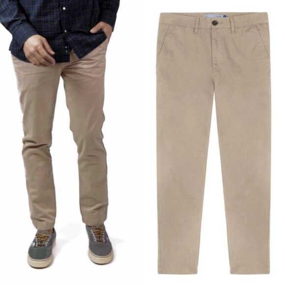 NWT Peter Manning Lightweight Chino Dress Pants Khaki Size 28 by 27 New Tags Tan - Picture 13 of 14